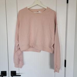 Cropped French Terry Crew Sweater